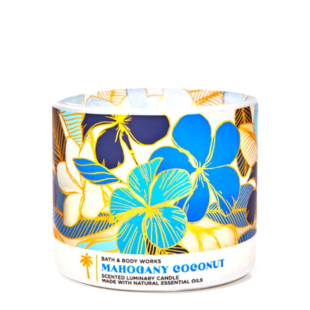 BATH AND BODY WORKS mahogany coconut 3 wick candle